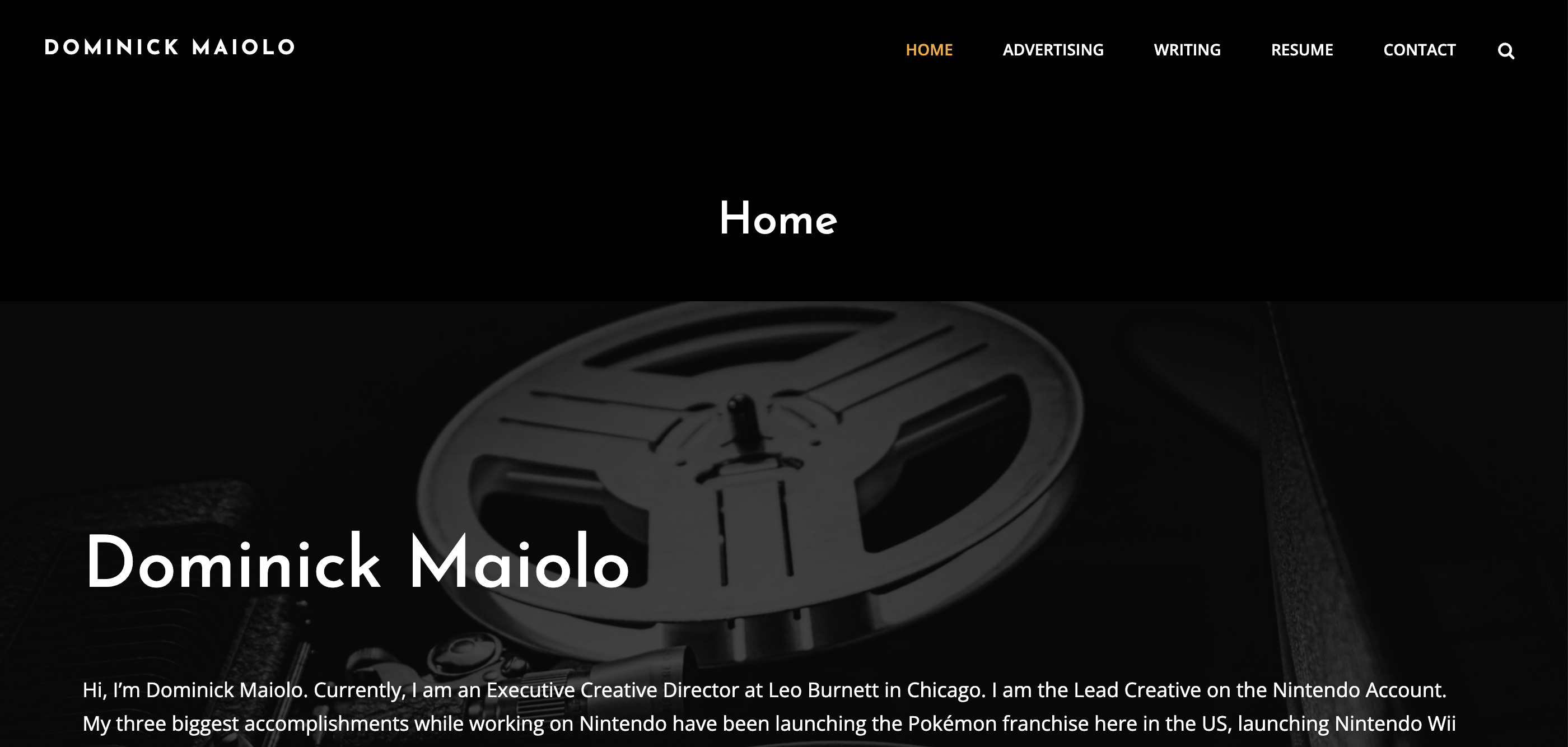 Website home page